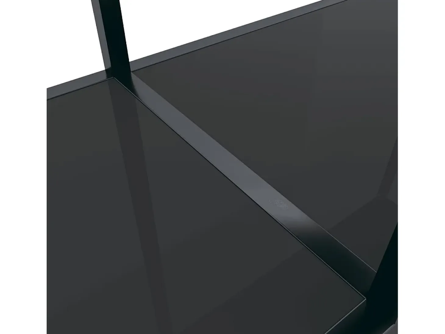 Mesa consola negra 200x35x75,5 cm Cristal templado