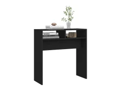 Mesa consola negra 78x30x80 cm madera de ingeniería