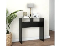 Mesa consola negra 78x30x80 cm madera de ingeniería