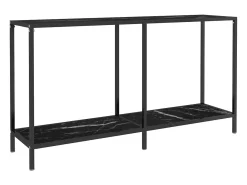Mesa consola negra 140x35x75,5 cm Cristal templado