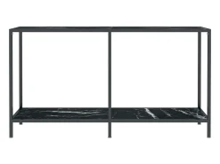 Mesa consola negra 140x35x75,5 cm Cristal templado