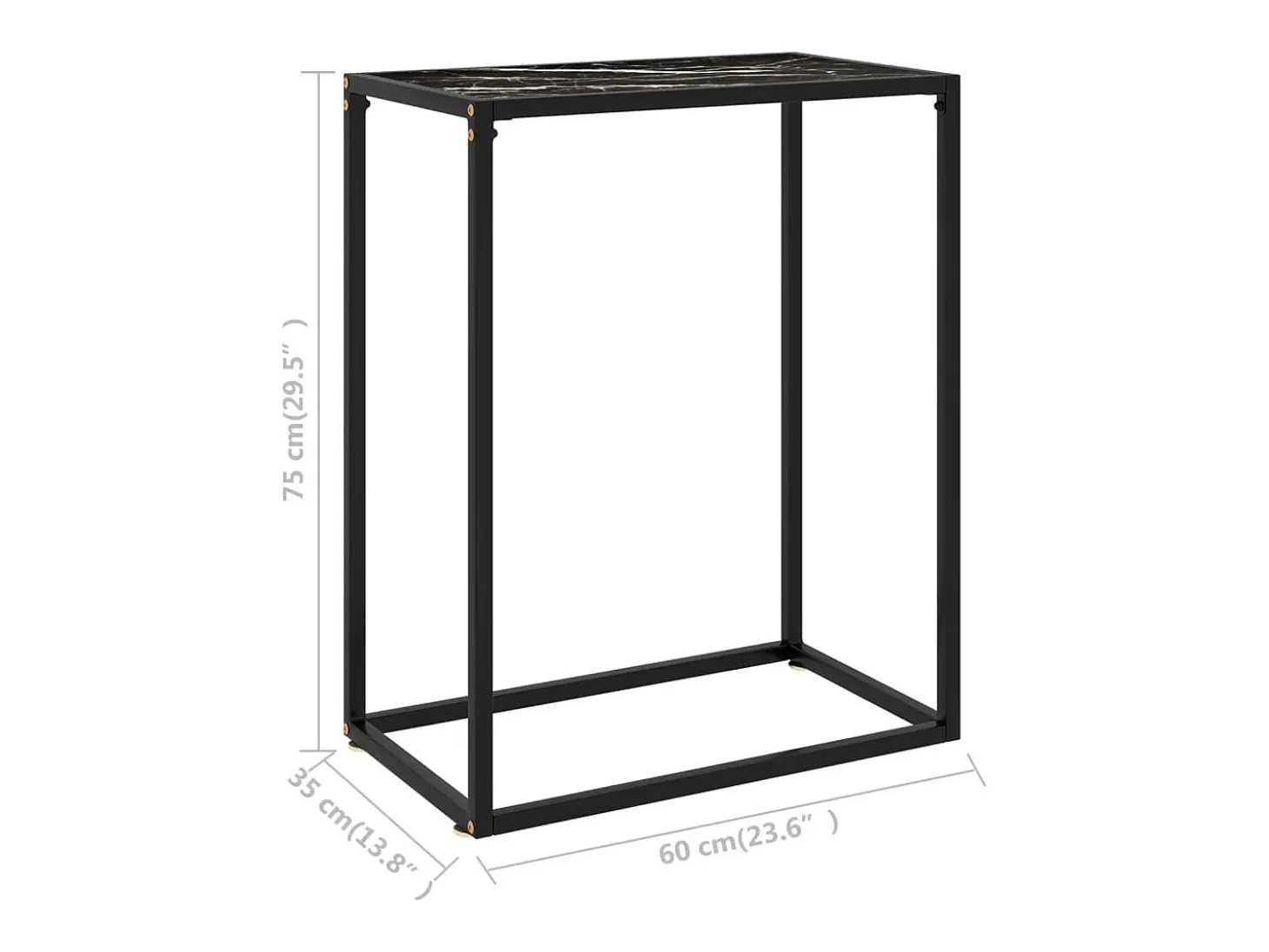 Mesa consola negra 60x35x75 cm Cristal templado