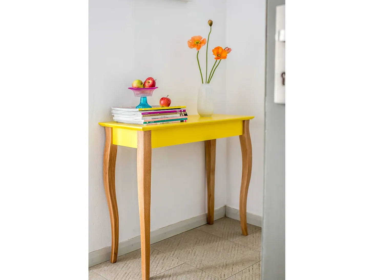 Mesa Consola Pequeña 85 x 35 cm Lillo Blanco Tiza