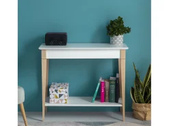 Mesa Consola Pequeña Con Estante 85 x 35 cm Mimo Blanca