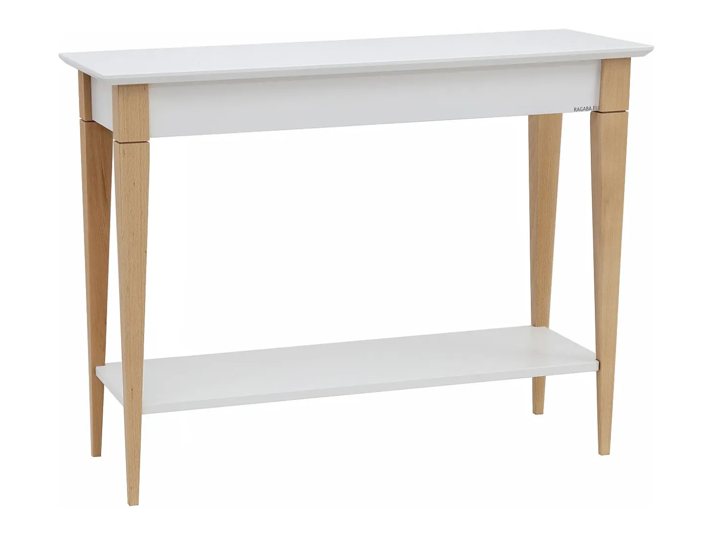 Mesa Consola Pequeña Con Estante 85 x 35 cm Mimo Blanca