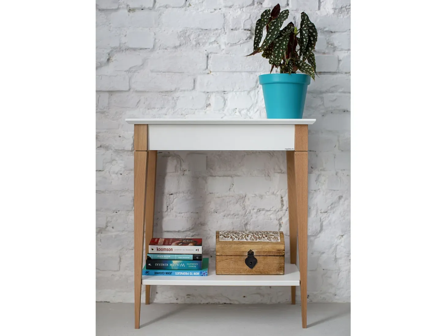 Mesa Consola Pequeña Con Estante 65 x 35 cm Mimo Verde Salvia