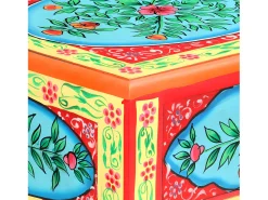Mesa consola pintada a mano madera maciza de mango 80x35x75 cm ES560698