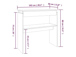 Mesa consola Roble ahumado 102x30x80 cm Madera de ingeniería