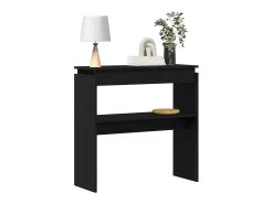 Mesa Consola Roble negro 80 x 30 x 80 cm Madera contrachapada