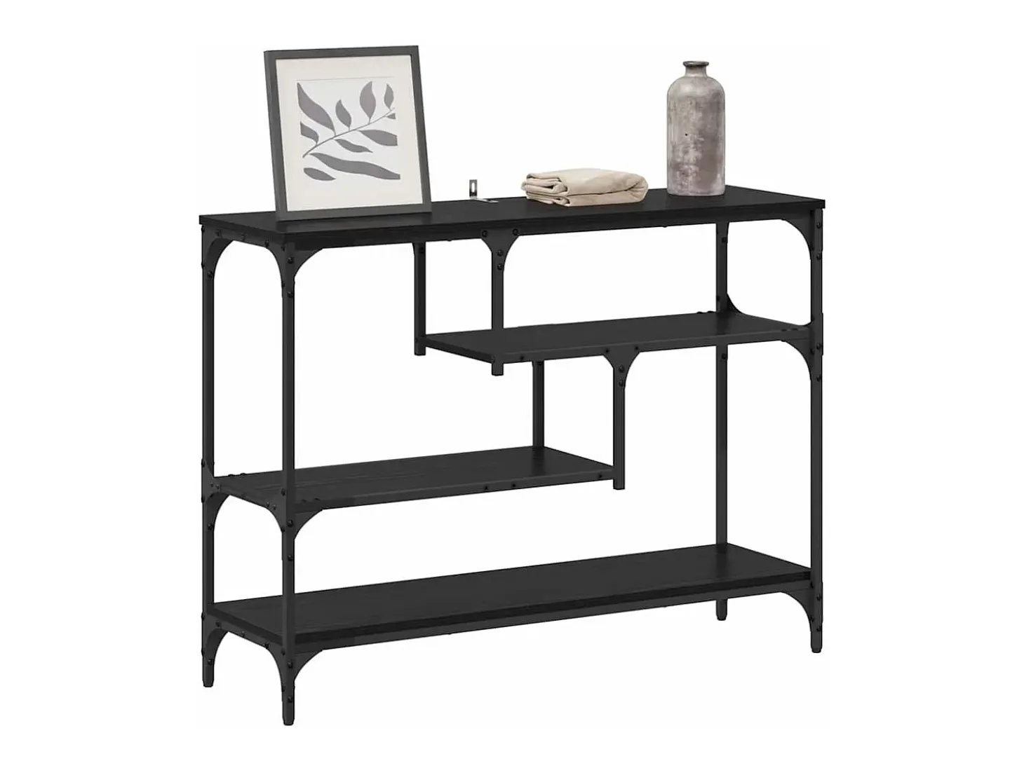 Mesa Consola Roble negro 100 x 30 x 75 cm Madera contrachapada