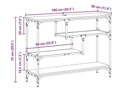 Mesa Consola Roble negro 100 x 30 x 75 cm Madera contrachapada
