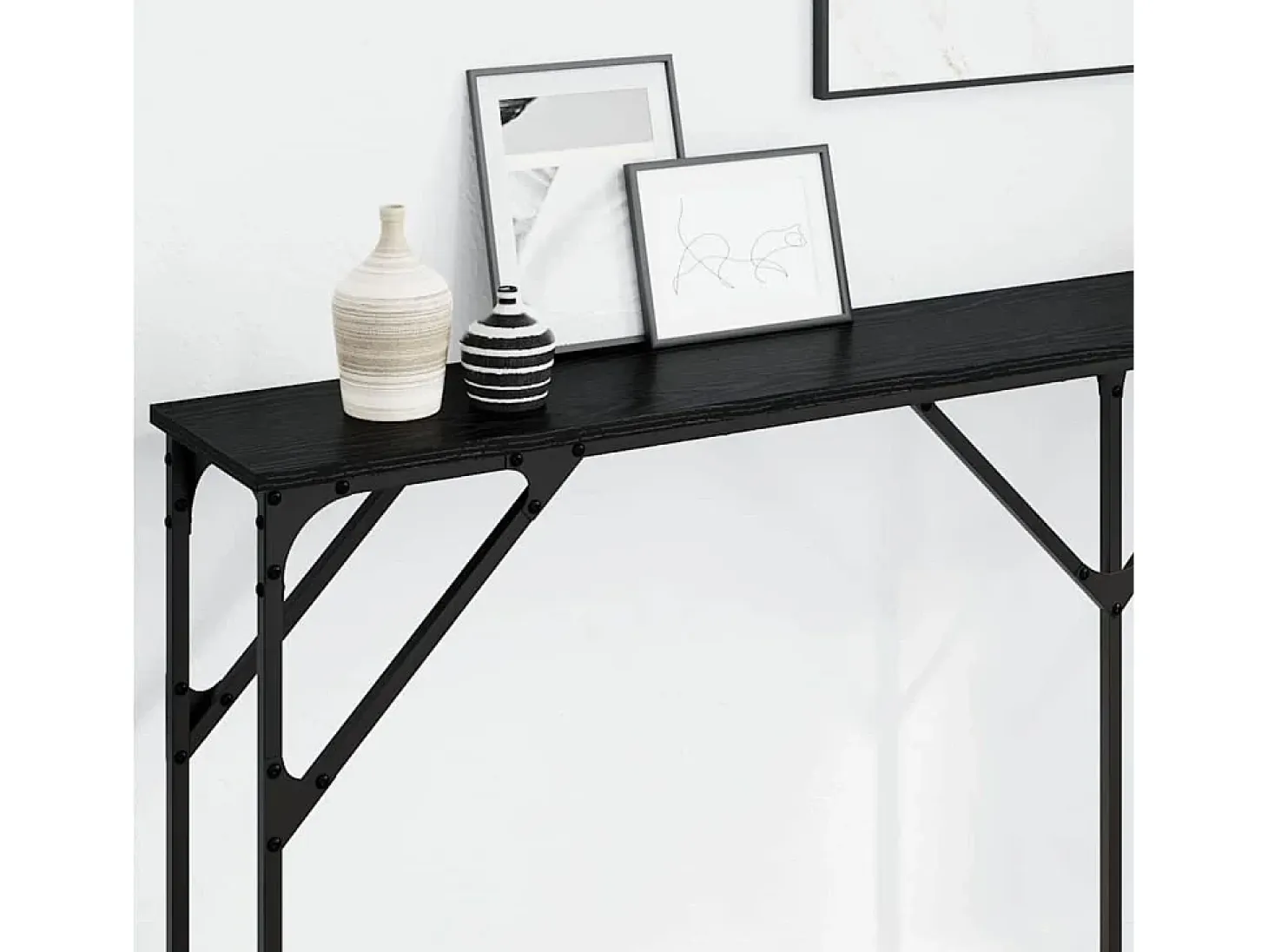 Mesa Consola Roble negro 180 x 23 x 75 cm