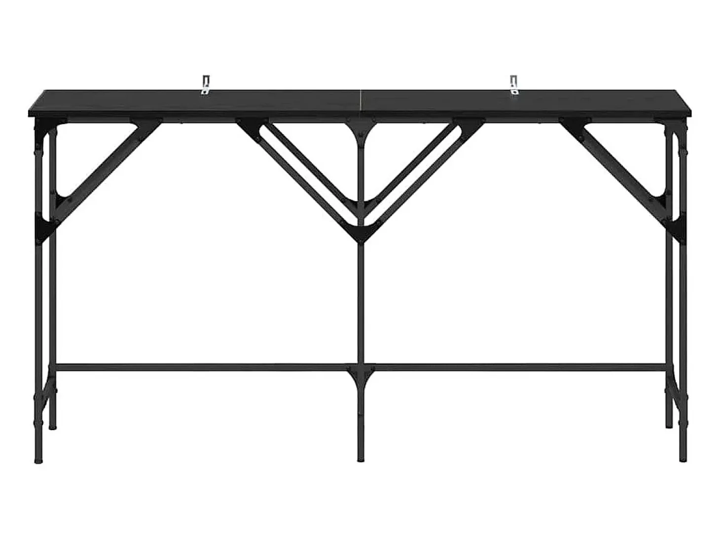 Mesa Consola Roble negro 140 x 29 x 75 cm Madera contrachapada