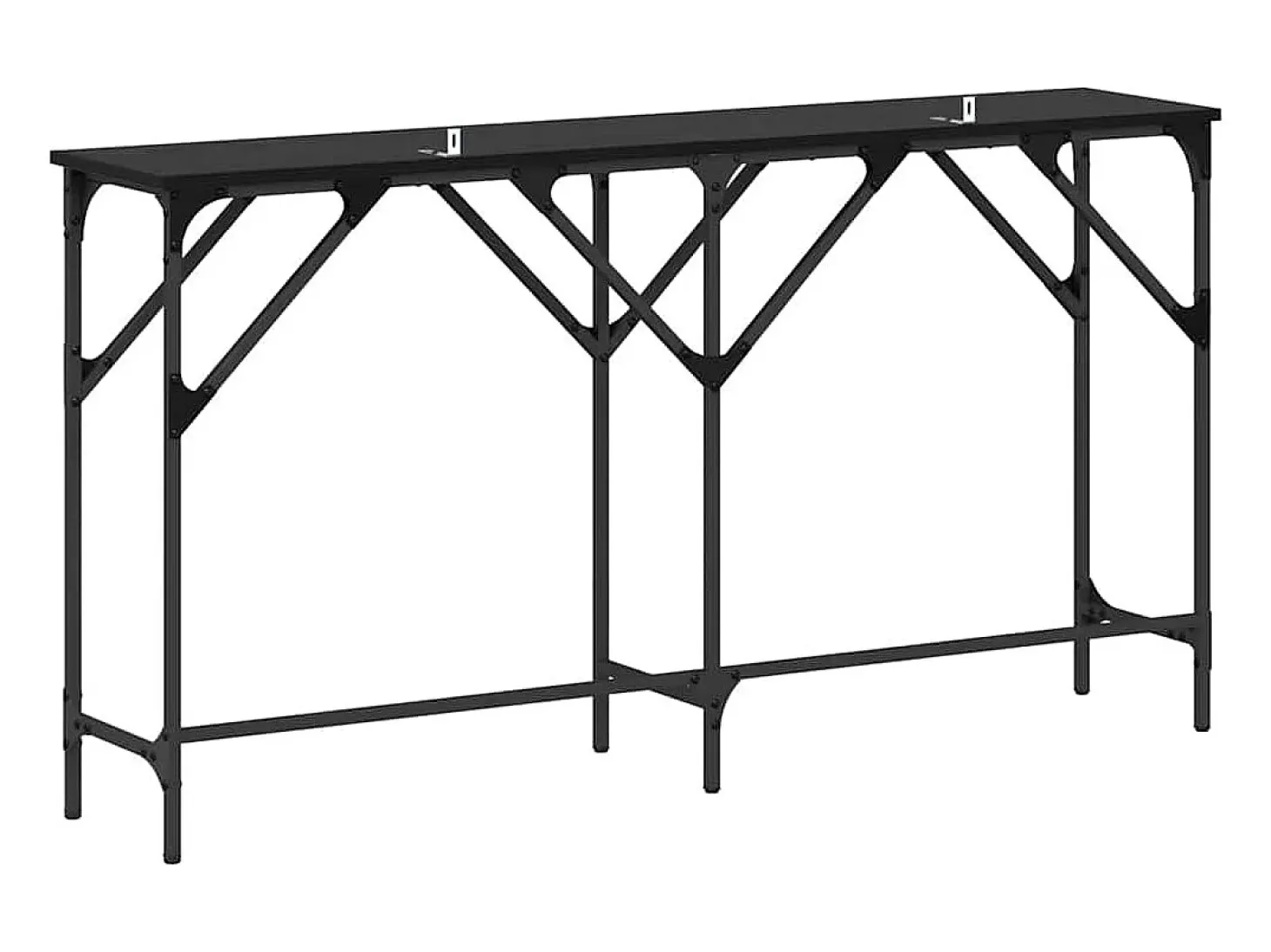 Mesa Consola Roble negro 140 x 29 x 75 cm Madera contrachapada