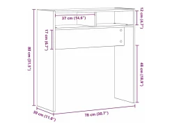 Mesa Consola Roble negro 78 x 30 x 80 cm Madera contrachapada