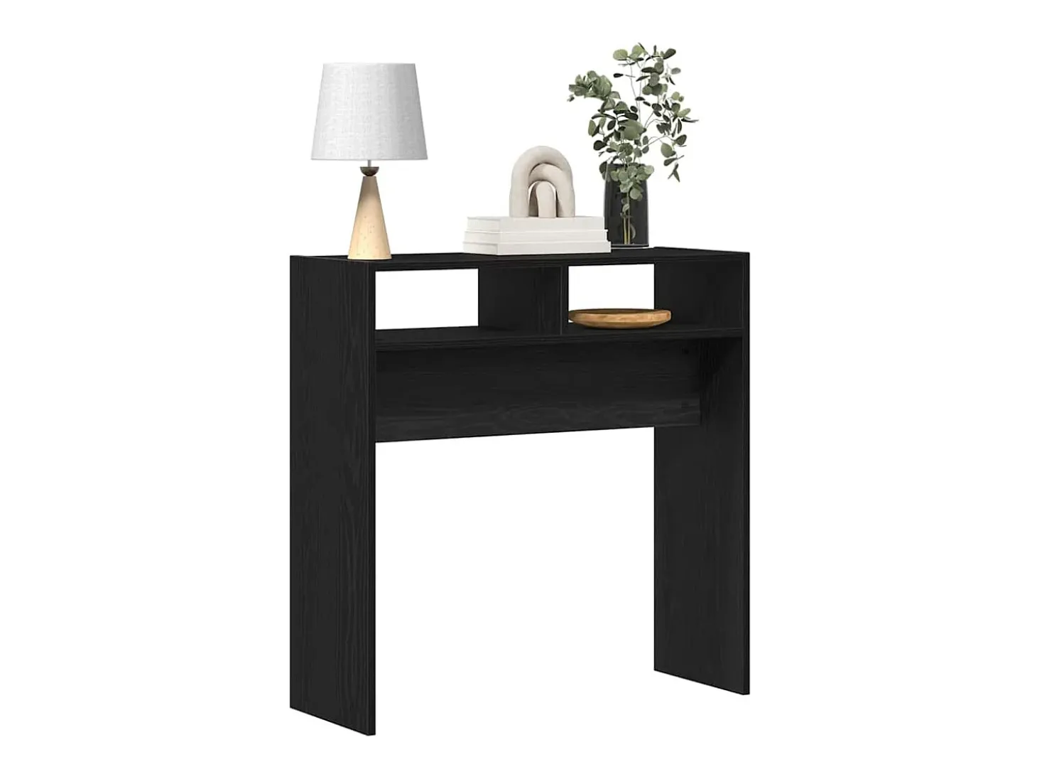 Mesa Consola Roble negro 78 x 30 x 80 cm Madera contrachapada