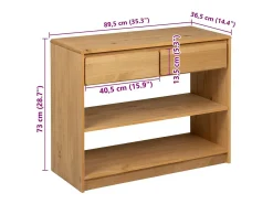 Mesa consola SAUDA madera maciza de pino roble 89,5x36,5x73 cm