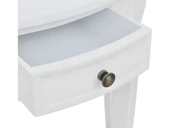 Mesa consola semicircular con cajón blanca ES616105