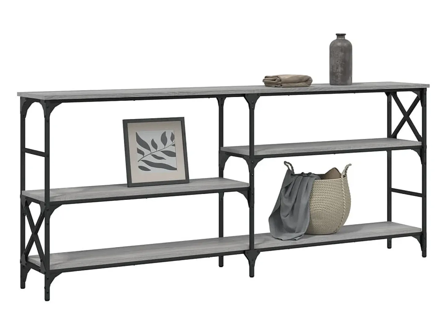 Mesa consola Sonoma gris 180x29x76,5 cm madera de ingeniería