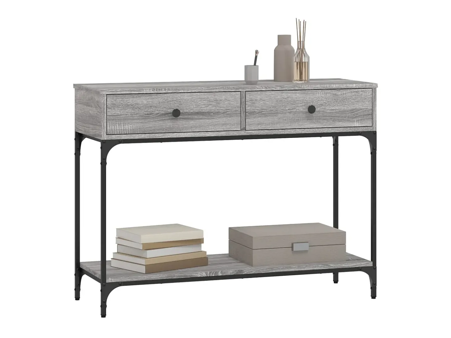 Mesa consola Sonoma gris 100x34,5x75 cm madera de ingeniería