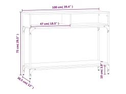 Mesa consola Sonoma gris 100x30,5x75 cm madera de ingeniería