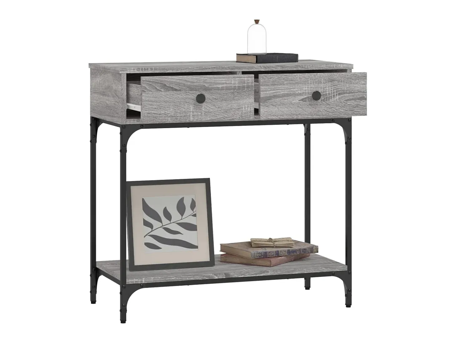 Mesa consola Sonoma gris 75x34,5x75 cm madera de ingeniería