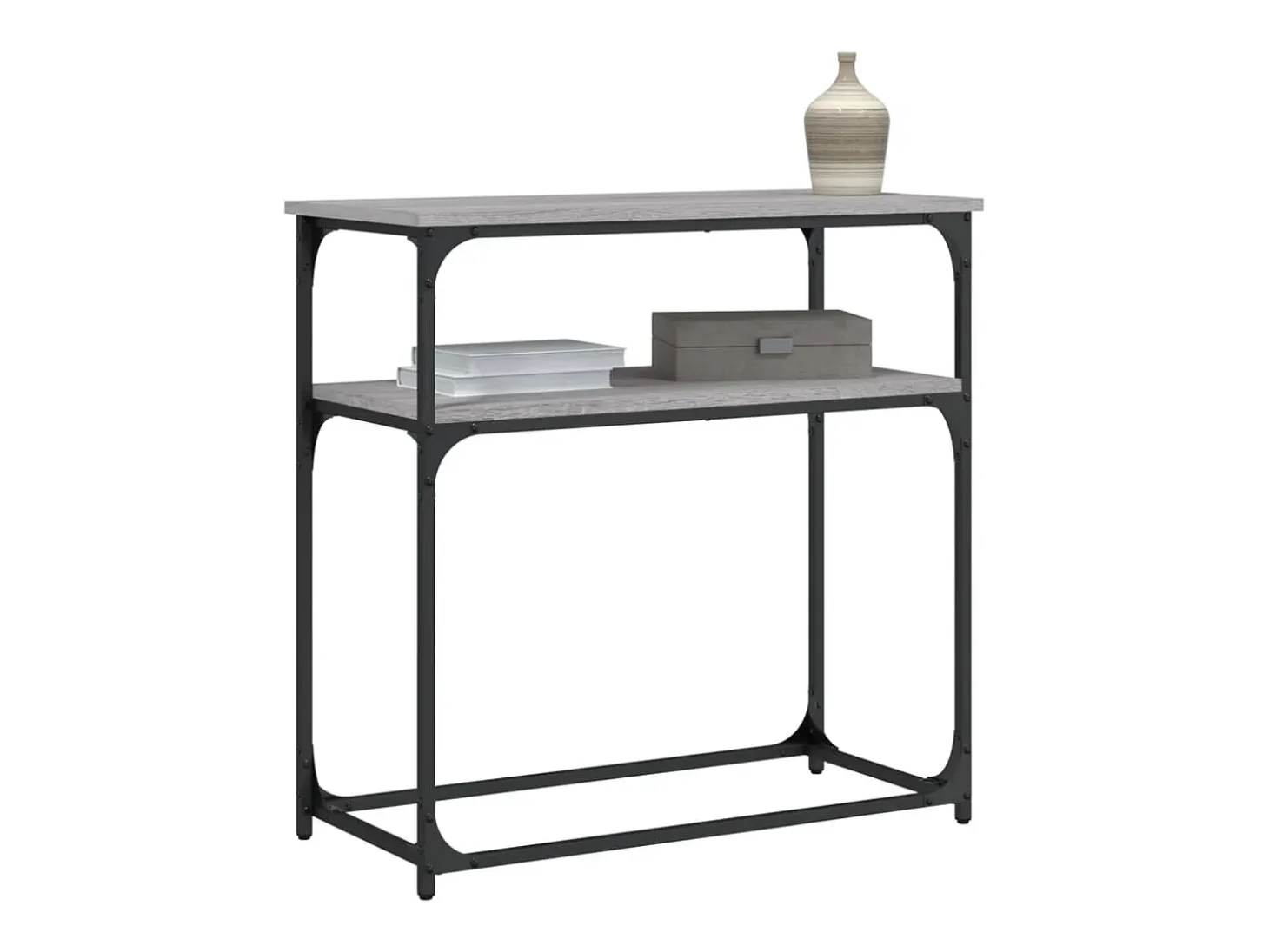 Mesa consola Sonoma gris 75x35,5x75 cm madera de ingeniería