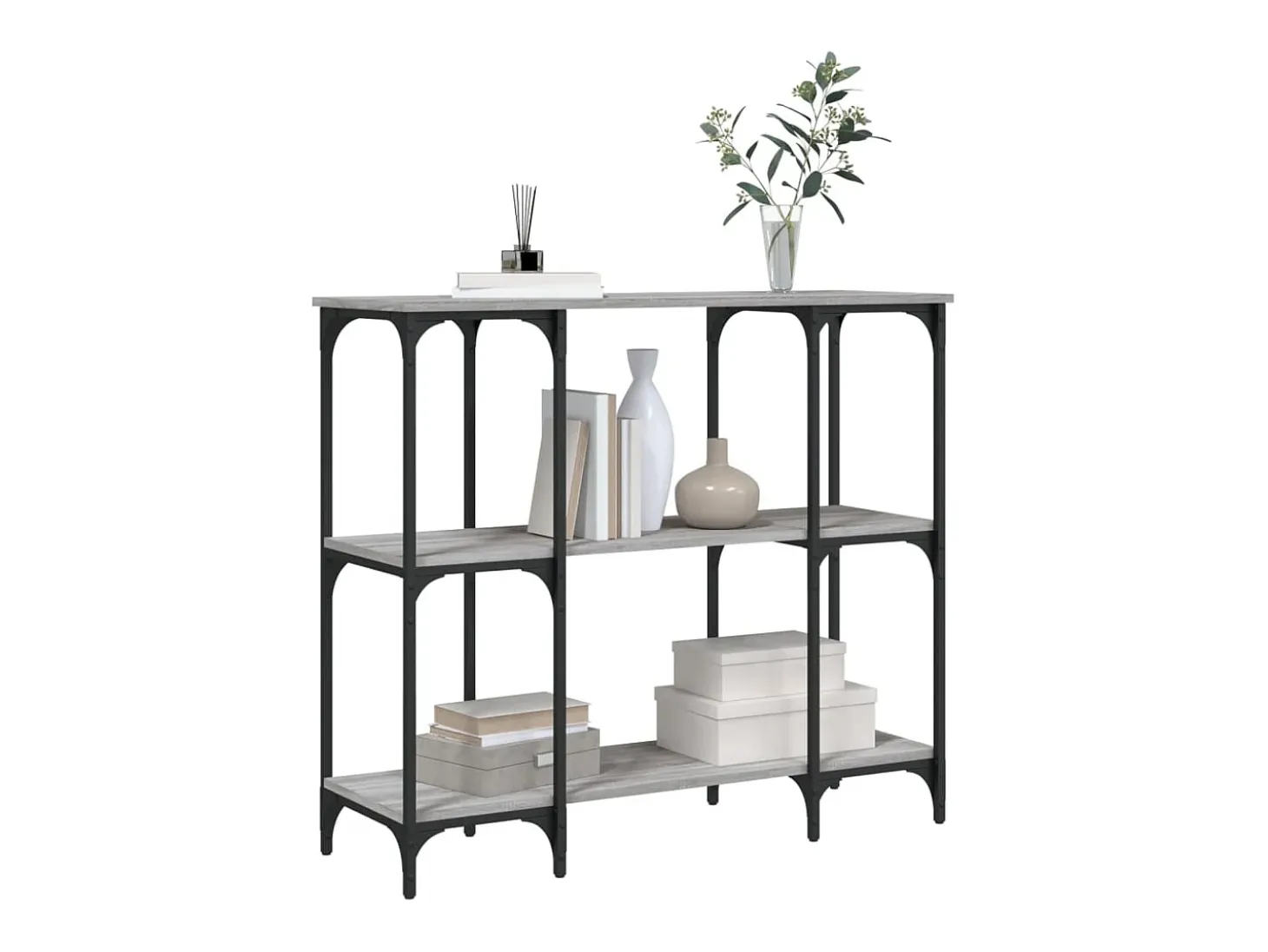 Mesa consola Sonoma gris 102x35x90 cm madera de ingeniería