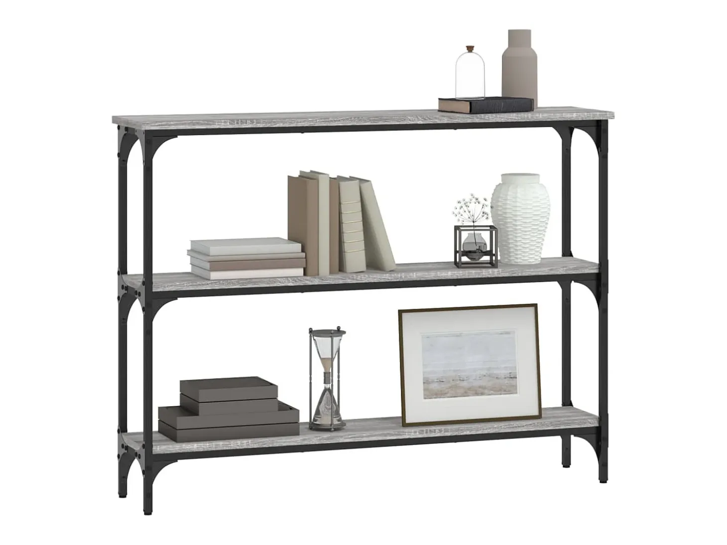 Mesa consola Sonoma gris 100x22,5x75 cm madera de ingeniería