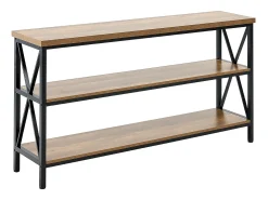 Mesa Consola SucceBuy 140 cm, 1 Nivel, Marrón-Negro, para la Entrada y el Salón