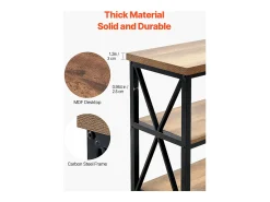 Mesa Consola SucceBuy 140 cm, 1 Nivel, Marrón-Negro, para la Entrada y el Salón