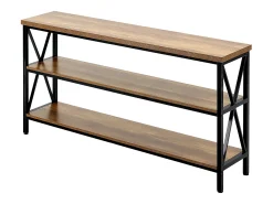 Mesa Consola SucceBuy 140 cm, 1 Nivel, Marrón-Negro, para la Entrada y el Salón