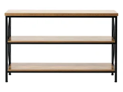 Mesa Consola SucceBuy 140 cm, 1 Nivel, Marrón-Negro, para la Entrada y el Salón
