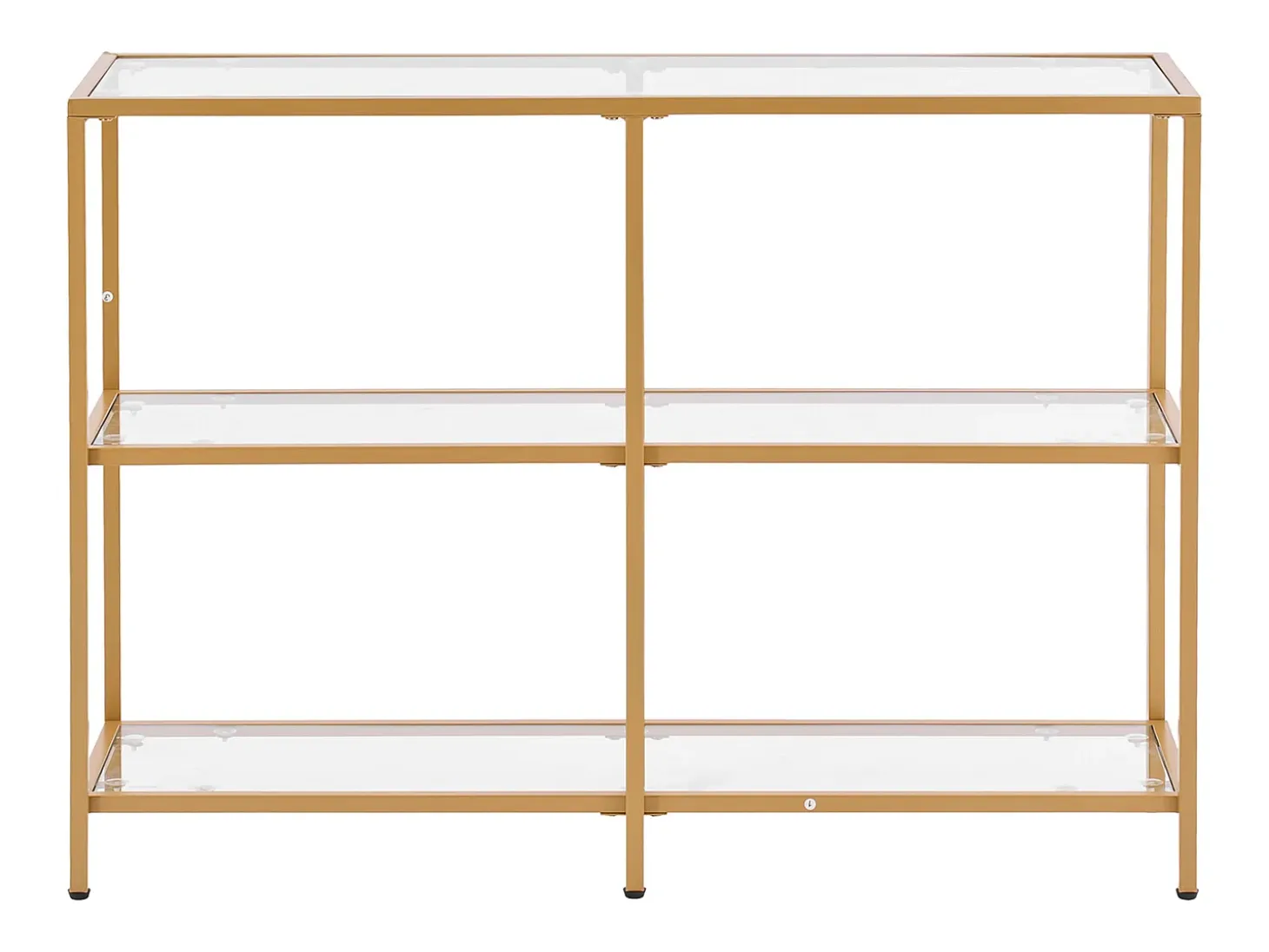 Mesa Consola SucceBuy de Vidrio de 3 Niveles, Mesita Auxiliar Rectangular Moderna con Bandejas de Vidrio Templado, Estructura de Hierro, Ideal para Entrada