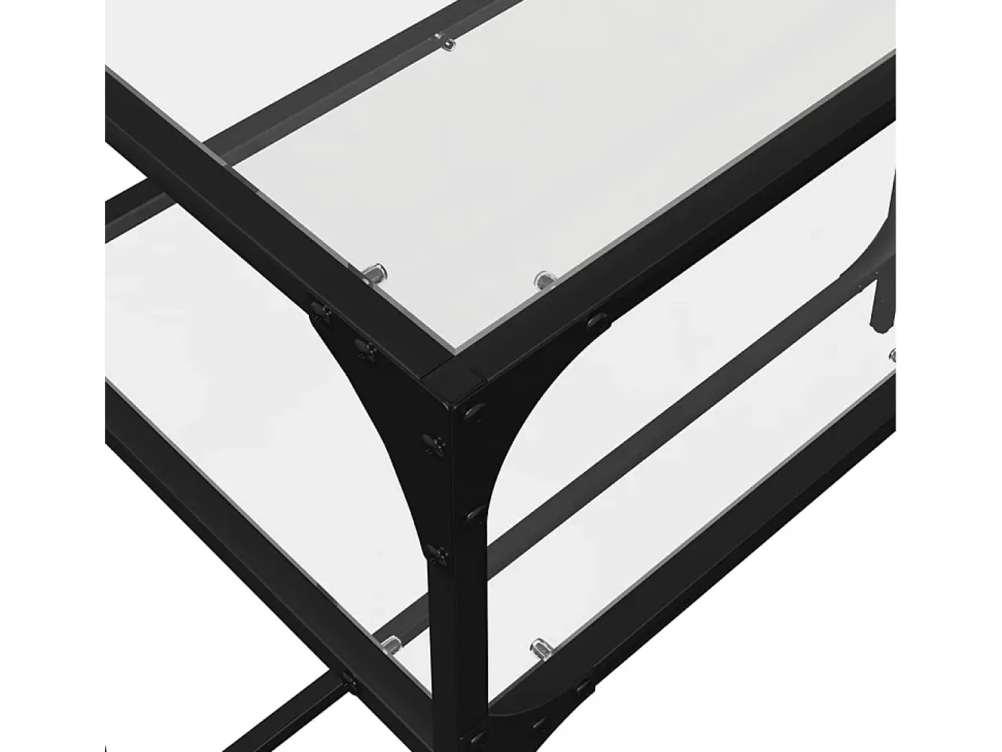 Mesa consola superficie vidrio transparente acero 98x35x81 cm