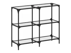 Mesa consola superficie vidrio transparente acero 98x30x81 cm ES862329