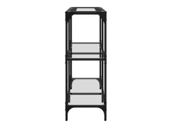 Mesa consola superficie vidrio transparente acero 98x30x81 cm ES862329