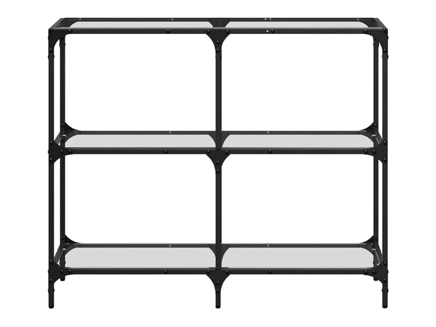 Mesa consola superficie vidrio transparente acero 98x30x81 cm ES862329