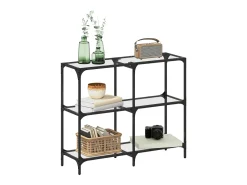 Mesa consola superficie vidrio transparente acero 98x30x81 cm ES862329