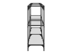 Mesa consola superficie vidrio transparente acero 158,5x30x81cm
