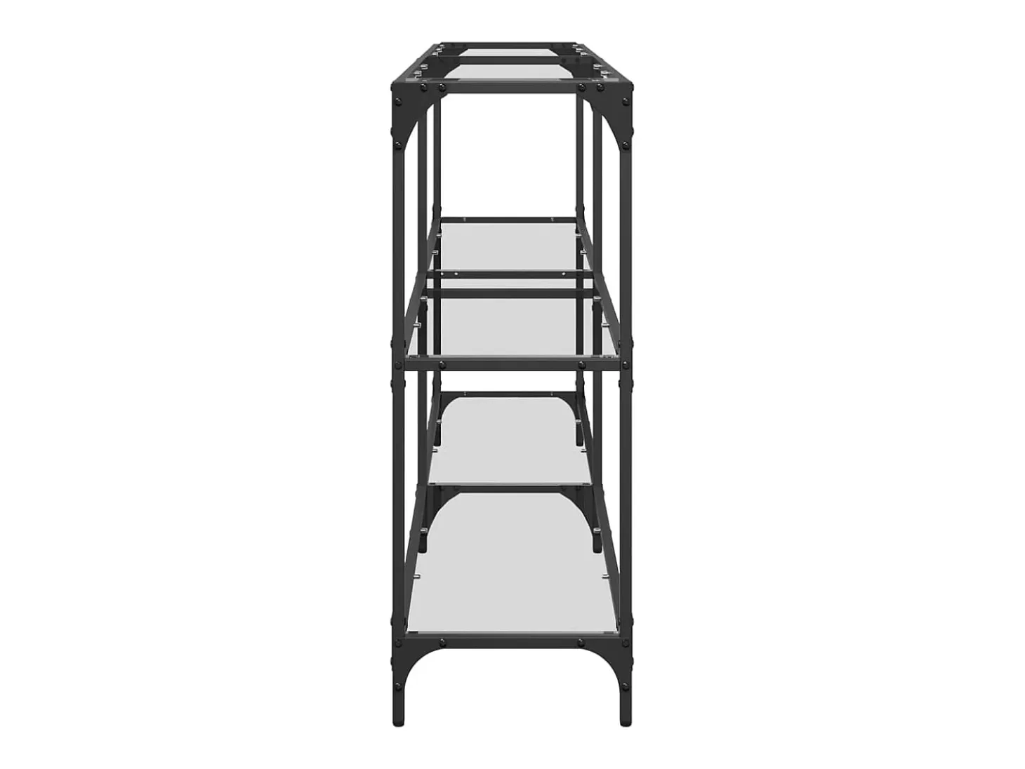 Mesa consola superficie vidrio transparente acero 158,5x30x81cm