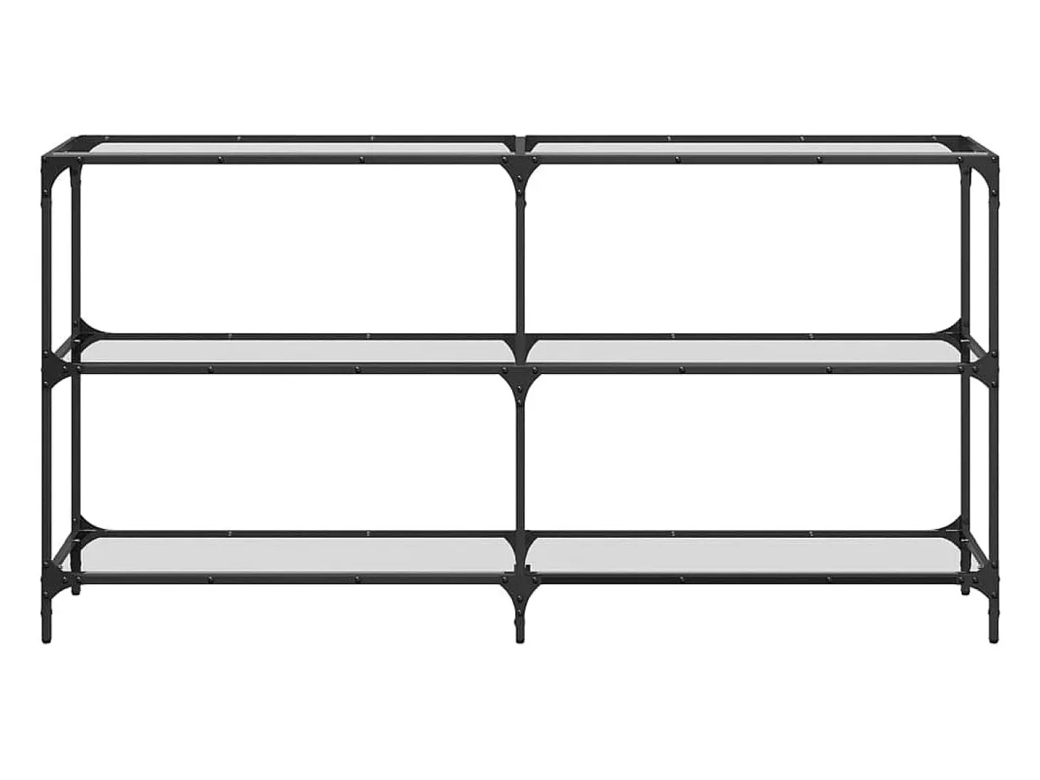 Mesa consola superficie vidrio transparente acero 158,5x30x81cm
