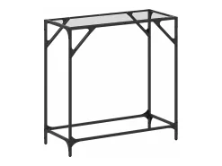 Mesa consola superficie vidrio transparente acero 80x35x81 cm ES835629