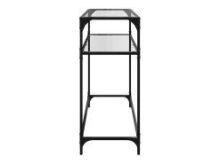 Mesa consola superficie vidrio transparente acero 98x35x81 cm