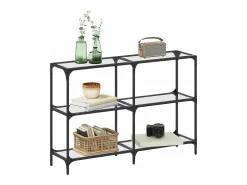 Mesa consola superficie vidrio transparente acero 118,5x30x81cm ES805693