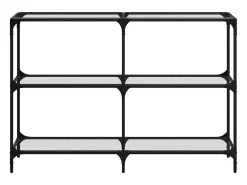 Mesa consola superficie vidrio transparente acero 118,5x30x81cm ES805693