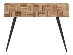 Mesa consola teca reciclada maciza 110x34x80 cm