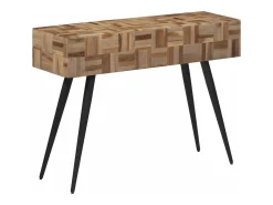 Mesa consola teca reciclada maciza 110x34x80 cm