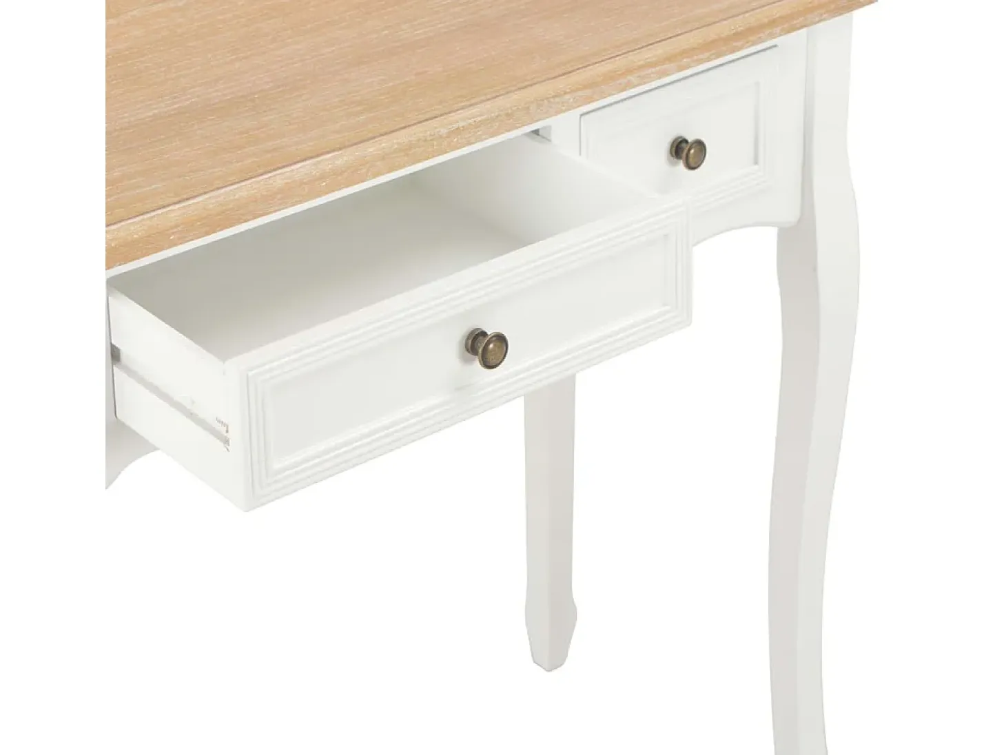 Mesa consola tocador con 3 cajones blancos