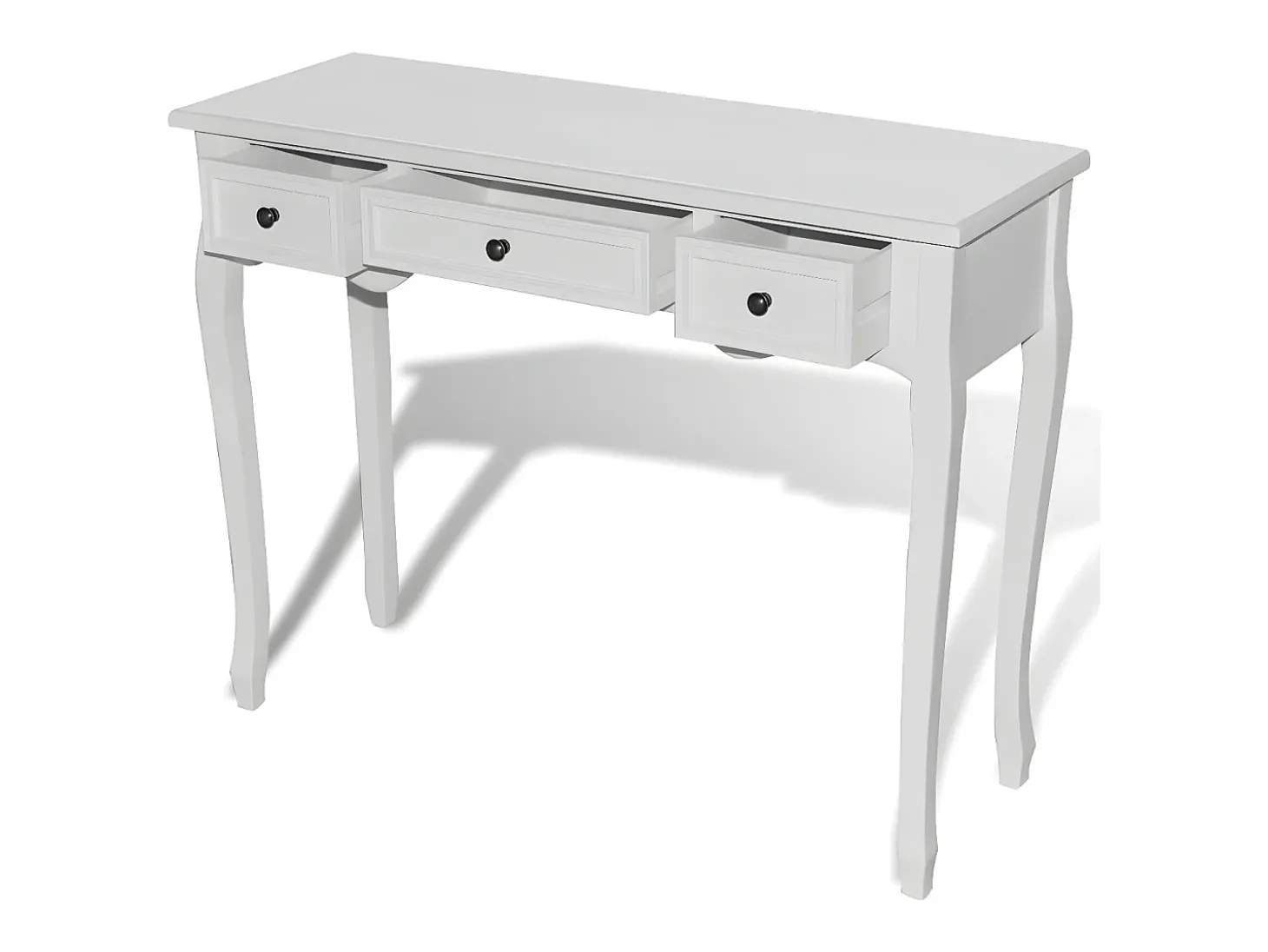 Mesa consola tocador con tres cajones blancos ES414962